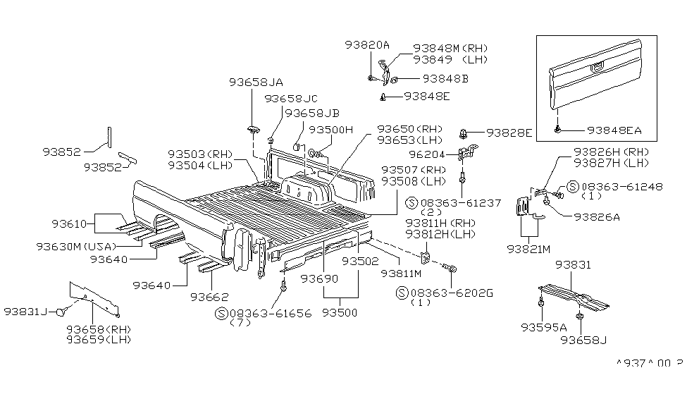 Nissan 93512-94G30 Panel-Floor,Center