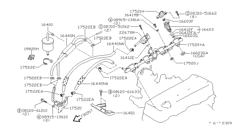 166001S700 Genuine Nissan 166001S700 INJECTOR ASSYFUEL