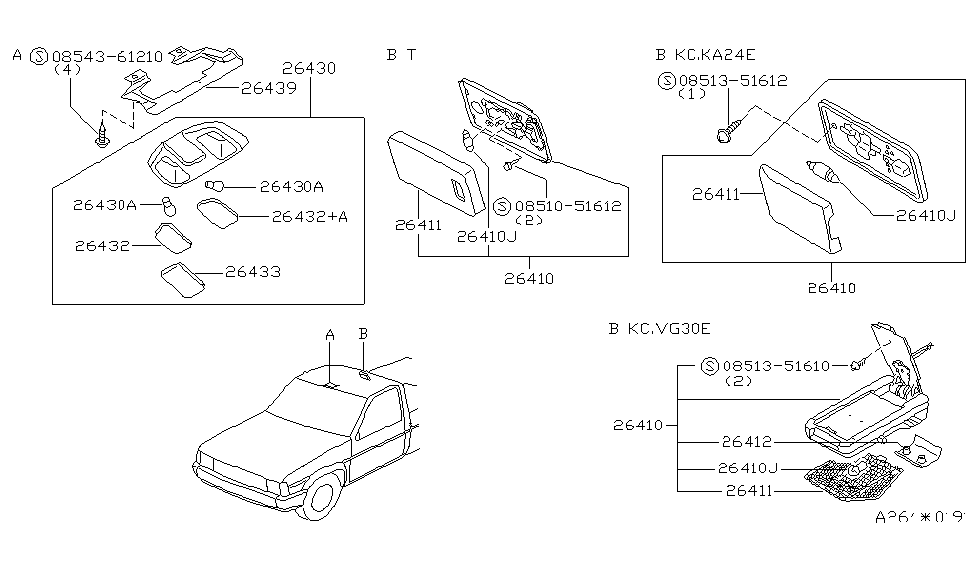 Nissan 26432-3B003 Rim-Map Lamp