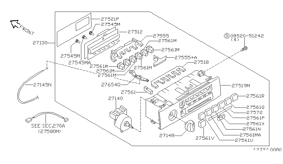 Nissan 27563-40U00 Button-BILEVEL