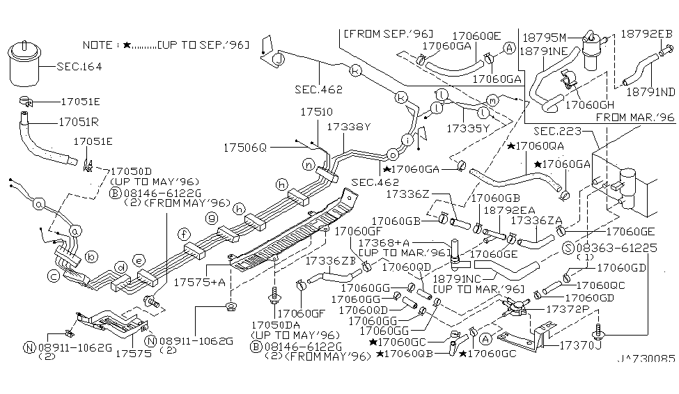 Nissan 01994-00091 Hose Emission Control