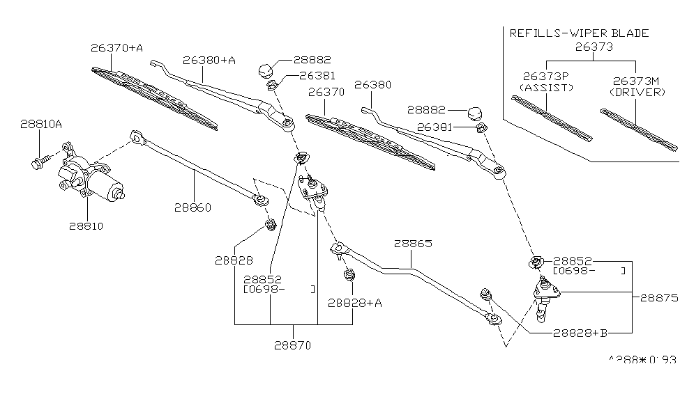 Nissan 28852-40U00 Seal-Windshield WIPER Pivot