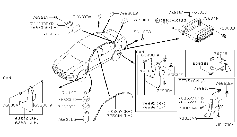 Nissan 76885-40U00 Plate-Closing,Rear Pillar LH