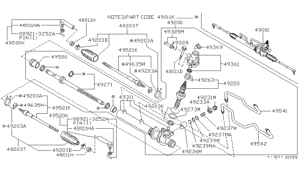 Nissan 49311-40U00 Housing & Cylinder Assy-Power Steering