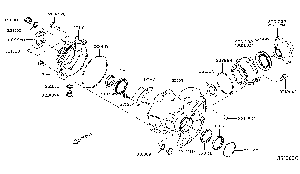 Nissan 33110-4BB0B Adapter-Transfer Case