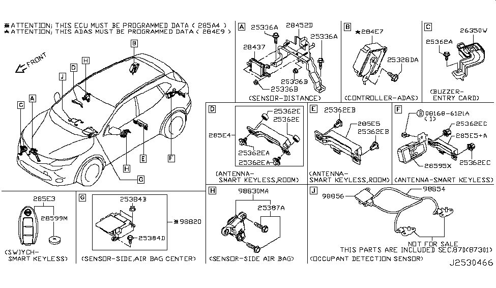 Nissan 284E7-6MA1B Controller Assy-Adas