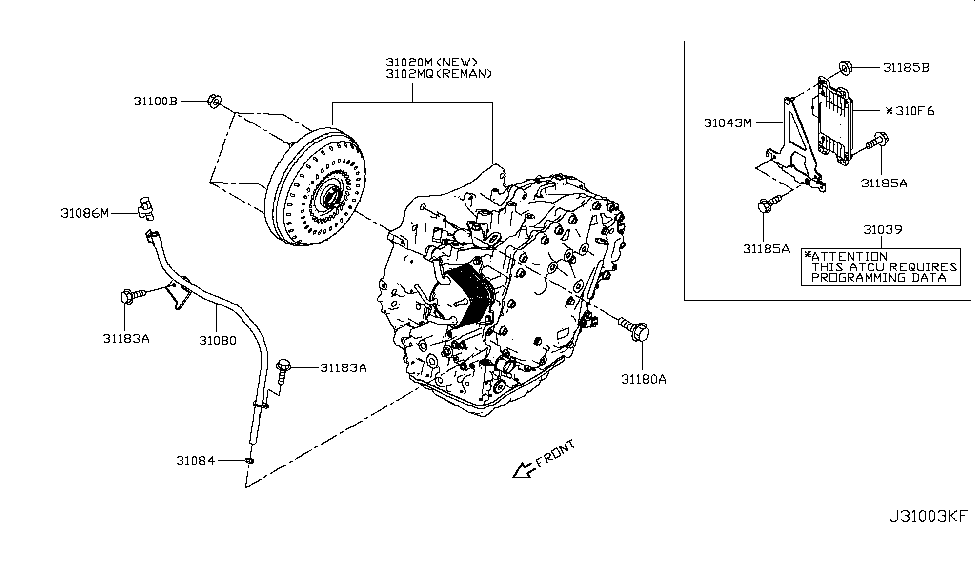 Nissan 3102M-3VX9ERE REMAN TRANSAXLE Assembly - Automatic