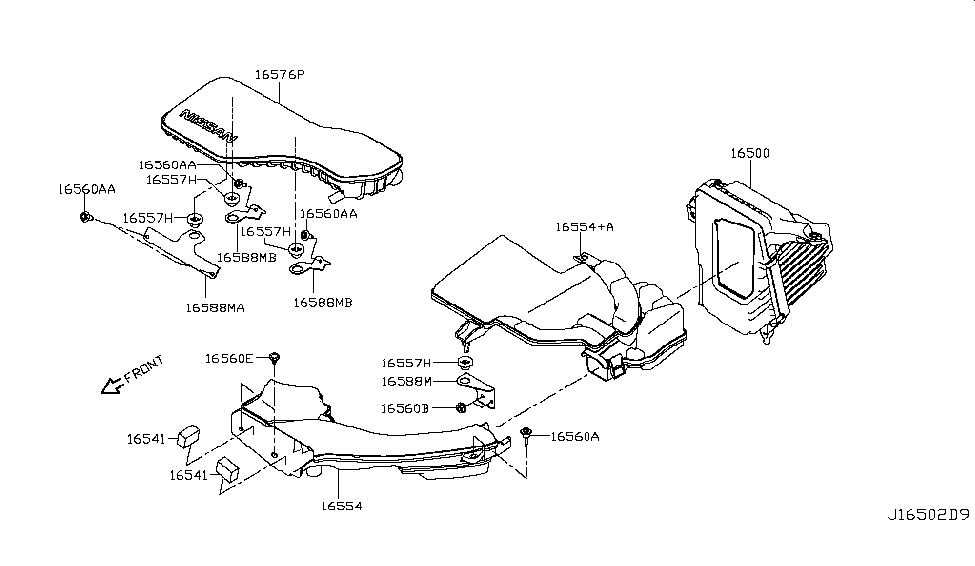 Nissan 16542-6MA0A Seal-Air Duct,Dust Side