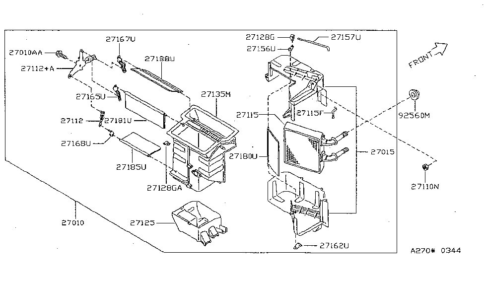 Nissan 27188-F4300 Door Assembly-DEFROST