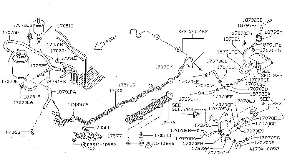 Nissan 17336-3M200 Hose-Emission Control