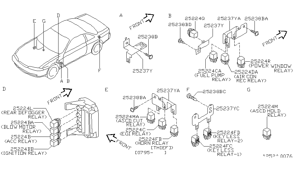 Nissan 25238-70F01 Bracket-Relay