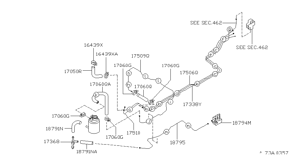 Nissan 17509-71F05 Tube-EVAPOLATION