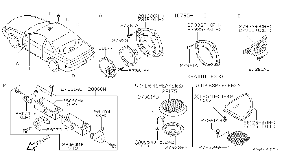 Nissan 28060-70F15 Amp Assembly-Speaker