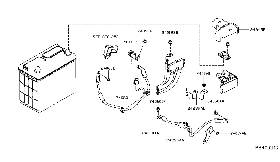 Nissan 24238-6CA0C Bracket-Engine Room Harness