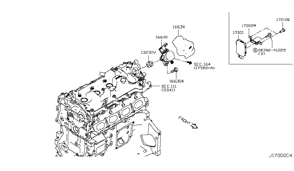 Nissan 17002-6CB0A Bracket-Fuel Pump Control Modulator