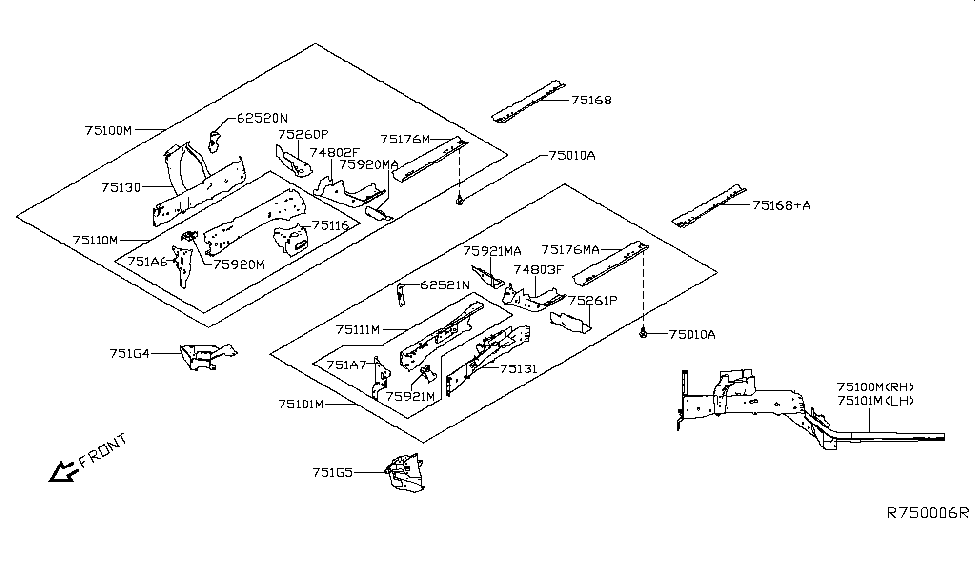 Nissan F7408-6CAMA OUTRIGGER Assembly-Side Member, RH