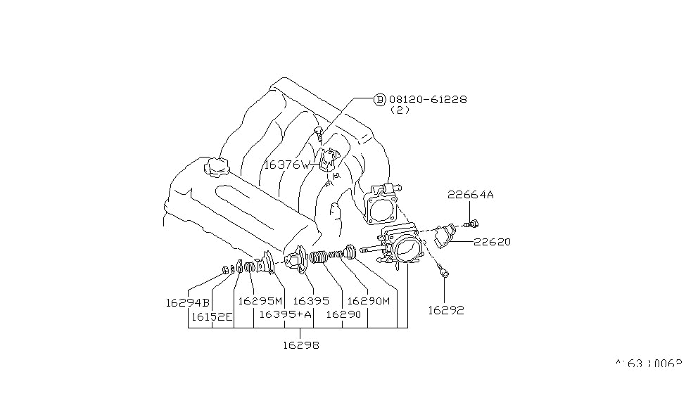 Nissan 16074-97E15 Nut