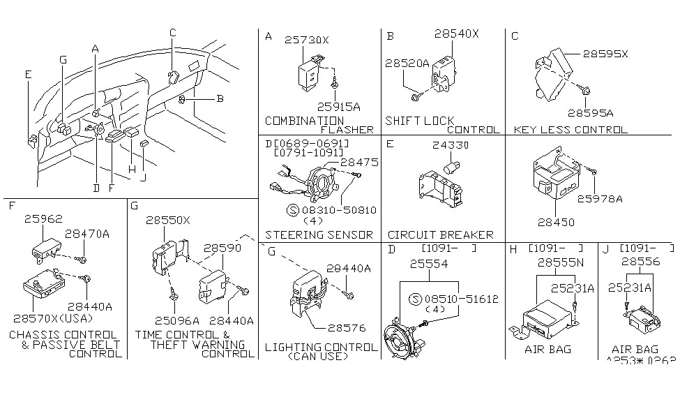 Nissan B8556-96E00 Sensor-Air Bag