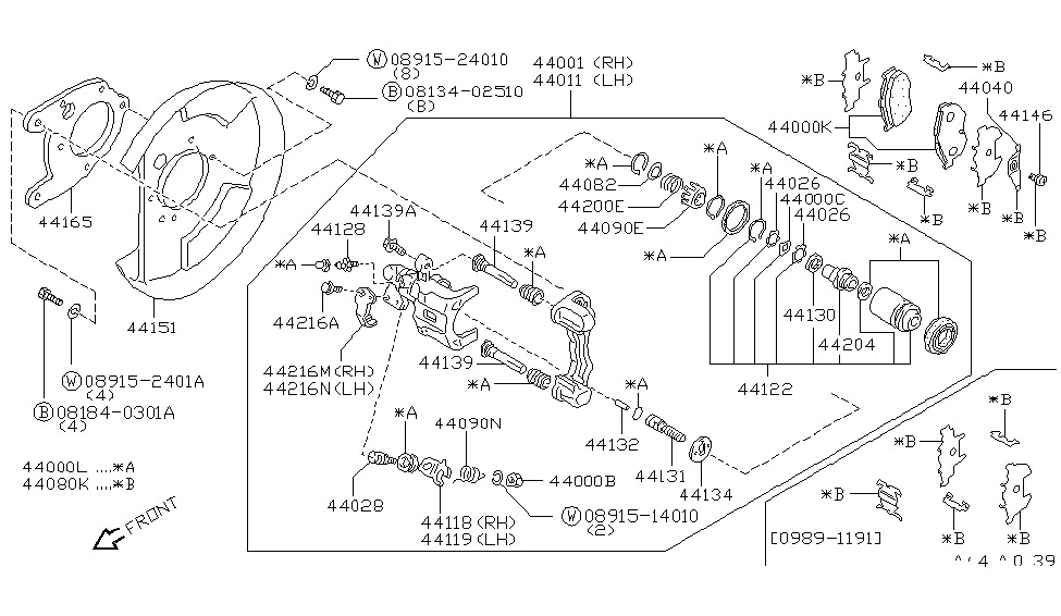 Nissan 44155-97E01 Adapter-Caliper