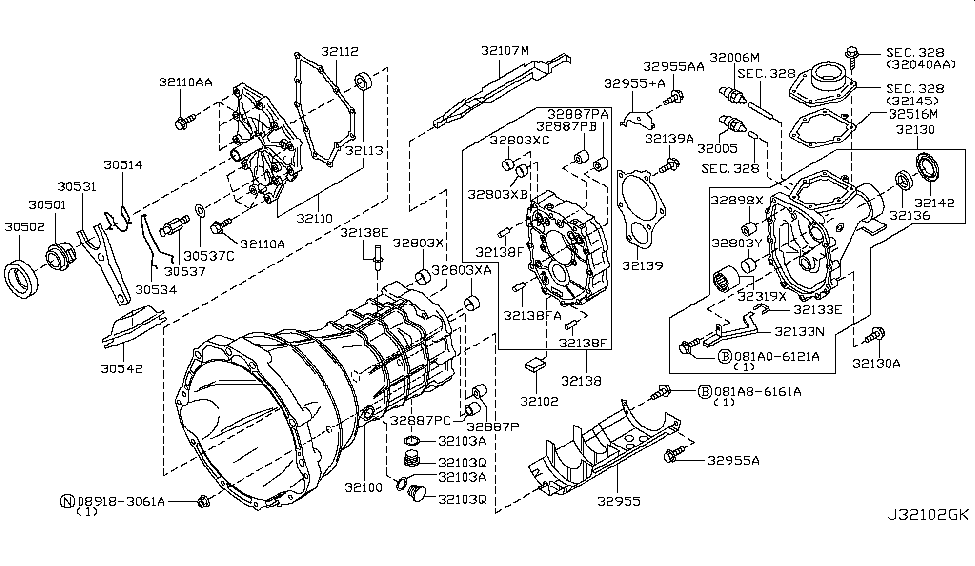 Nissan 32133-CD100 Gutter-Oil,Rear Extension