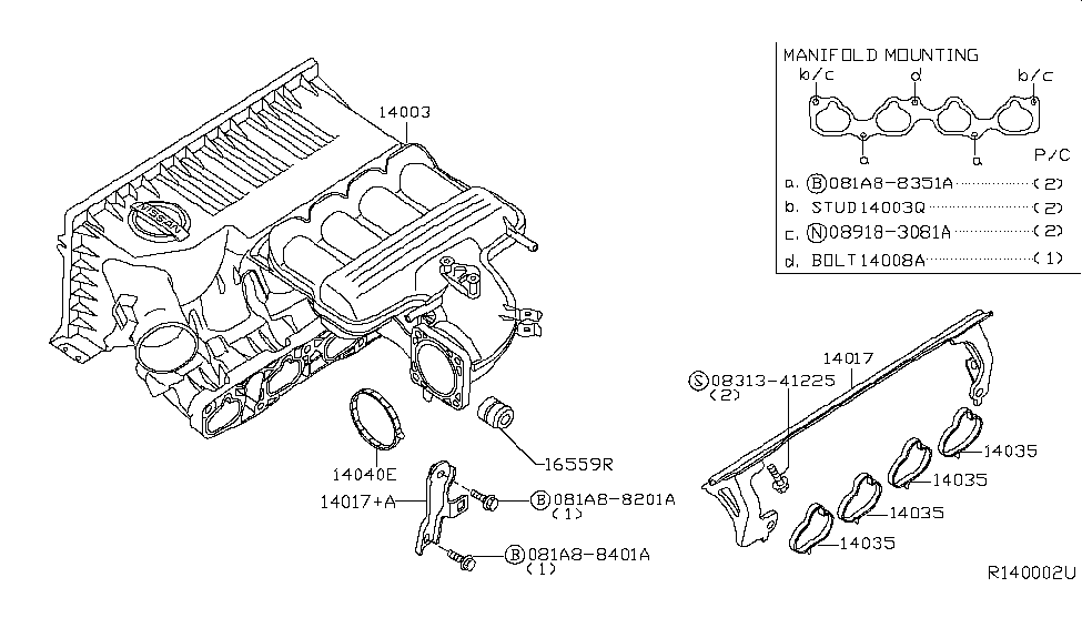 Nissan 081A8-8401A Bolt