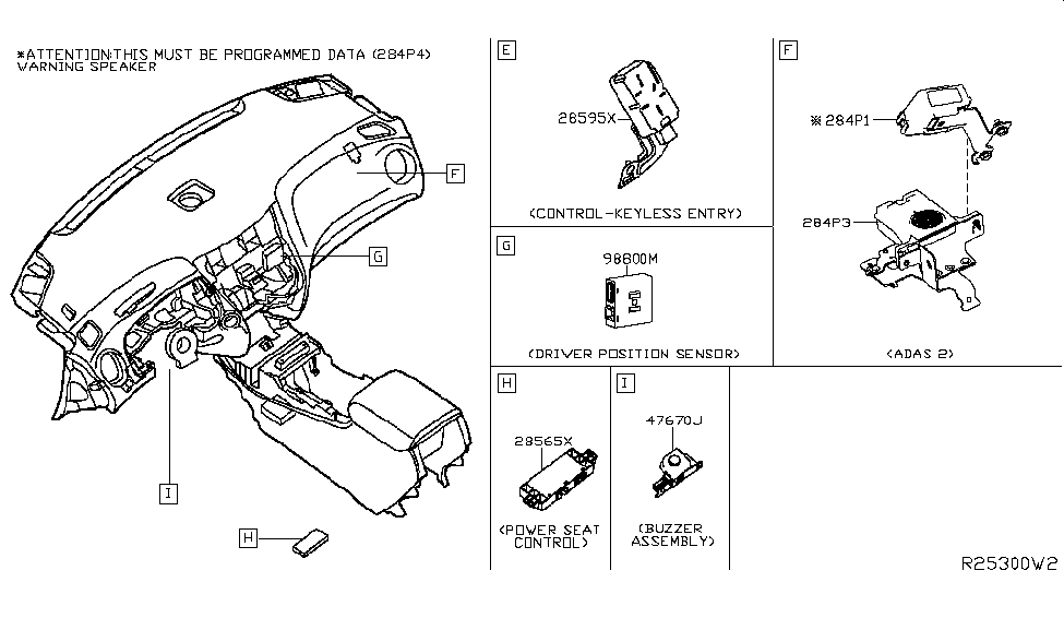 Nissan 284P1-7FL1C Controller Assy-Warning Speaker