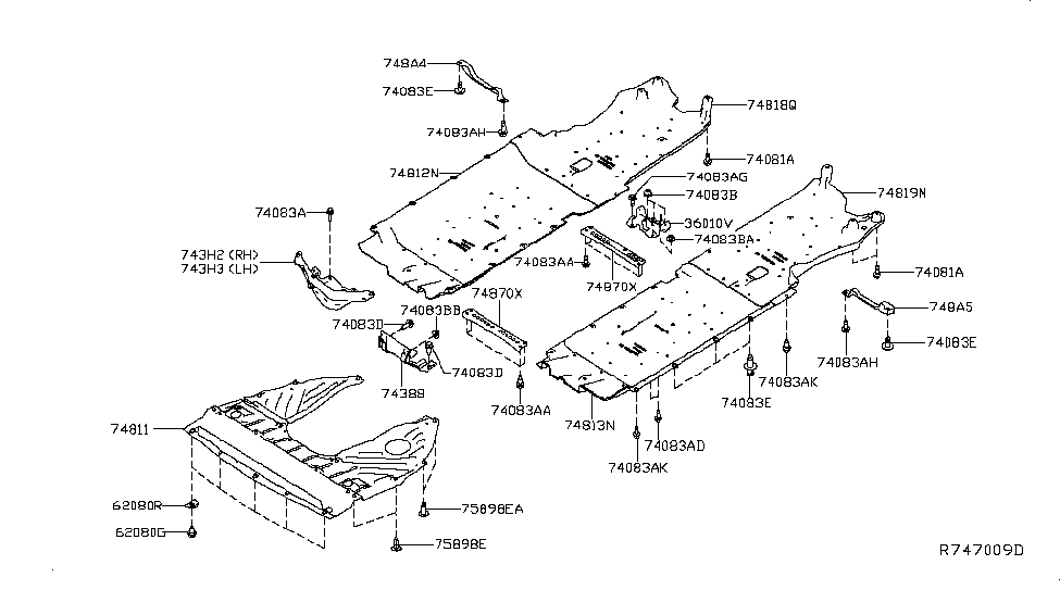 Nissan 748S2-9HS0A Cover-Floor Under,RH