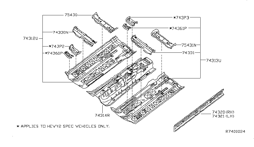 Nissan G4360-3TAMD Bracket Assy-Body Mounting,2nd RH