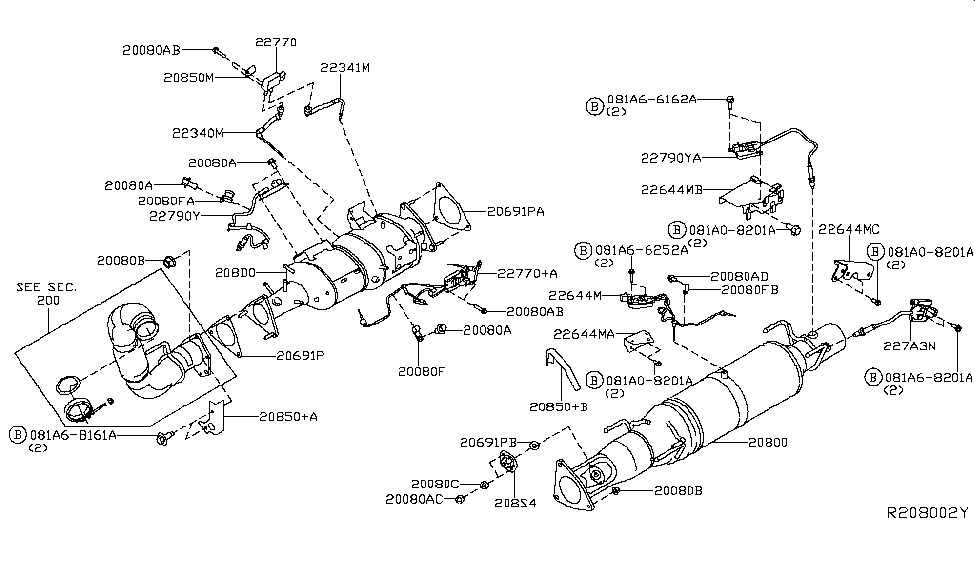 Nissan 208S2-EZ40A MUFFLER Assembly - Exhaust Main