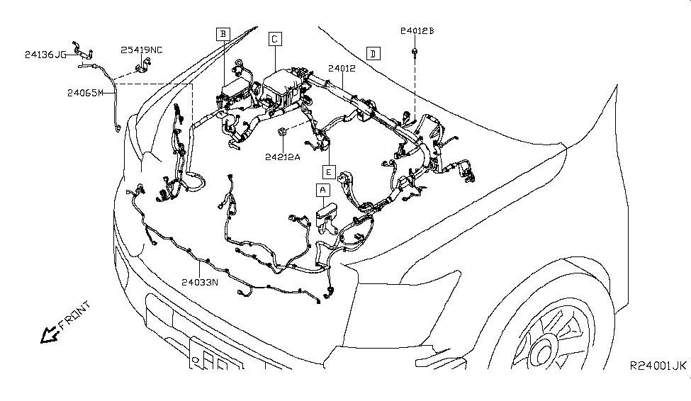 Nissan 24033-9FU1A Harness-Back Sensor