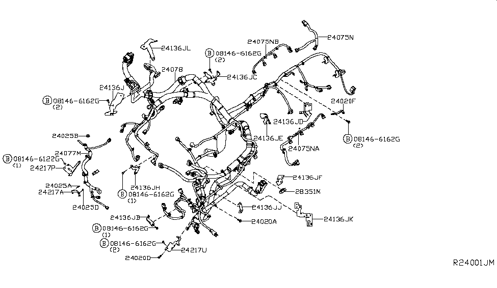 Nissan 24136-EZ53D Bracket-EGI Harness