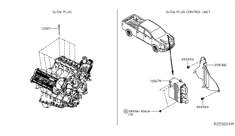 Nissan 11067-EZ40A Timer Assy-Glow Plug