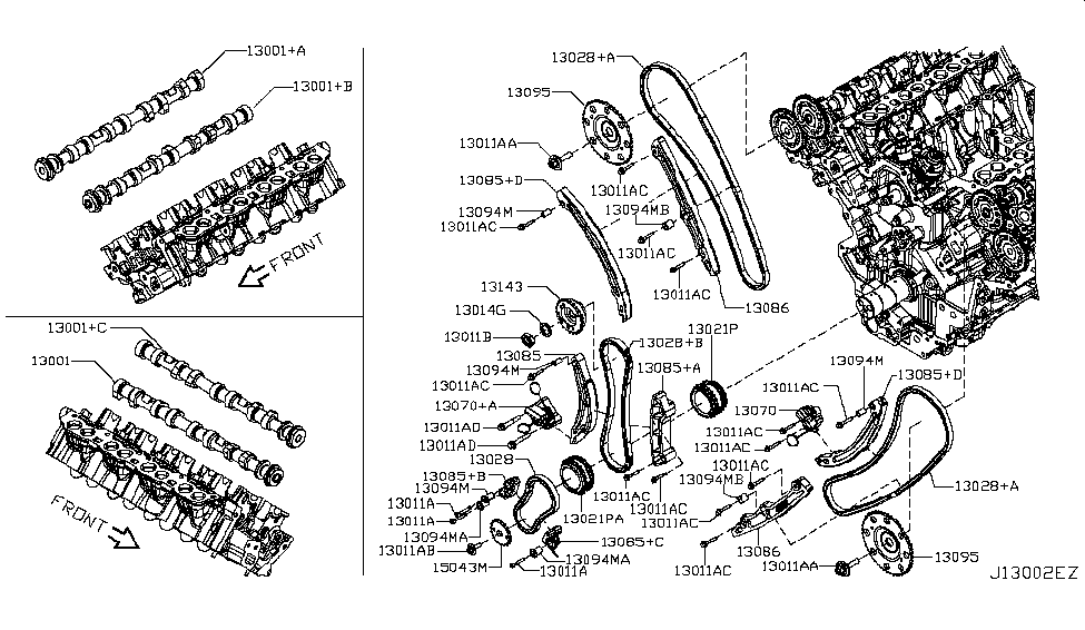 Nissan 13094-EZ40A Shaft-Tensioner Arm