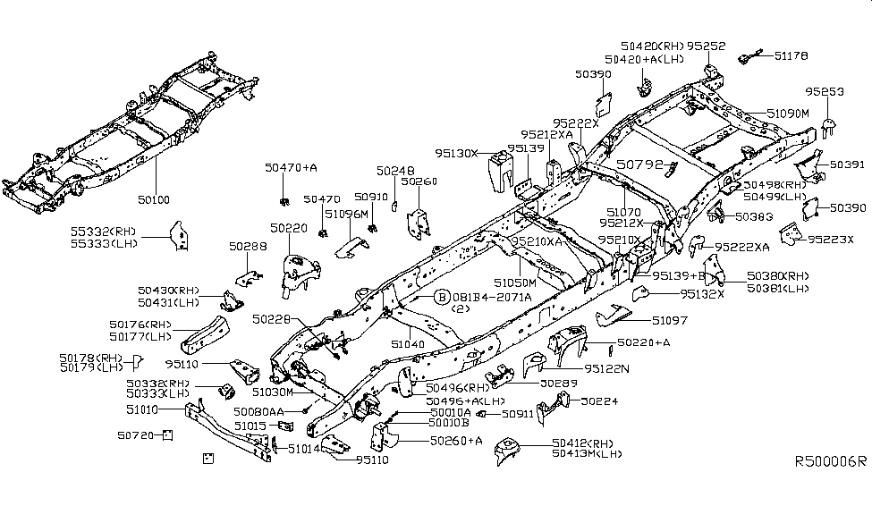 Nissan E0179-EZ0MA Reinforce-Extension Side Member,Lower,LH