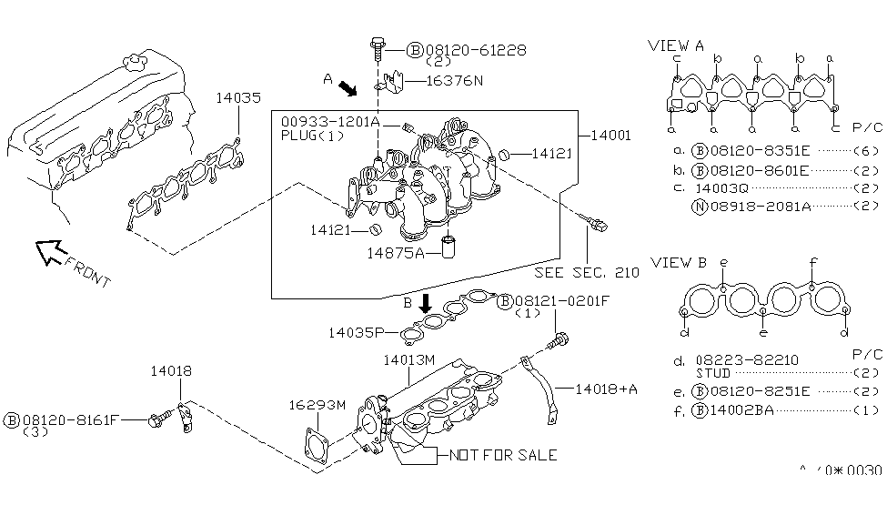 Nissan 14018-9E000 Support-Manifold