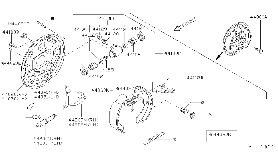 Nissan 44090-0Z425 Spring Kit Return, Rear Brake S