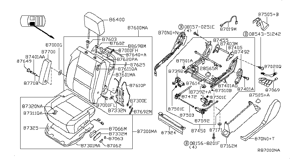 Nissan 87393-C990A Bracket Assembly-LIFTER Motor,L