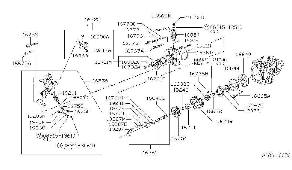 Nissan 00926-21000 WOODRUFF Key