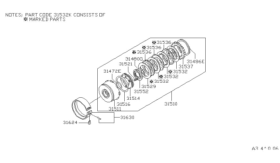 Nissan 31510-X2672 Clutch Front