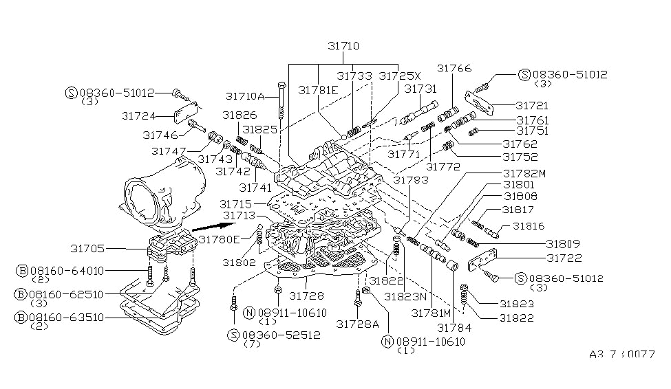 Nissan 31710-X8609 Control Valve Up