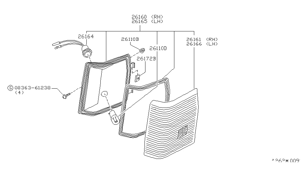 Nissan 26186-W2400 Len & Housing LH