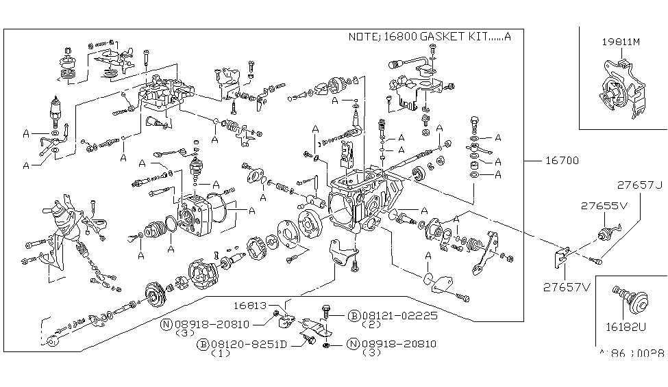 Nissan 16361-W2500 Terminal Wire