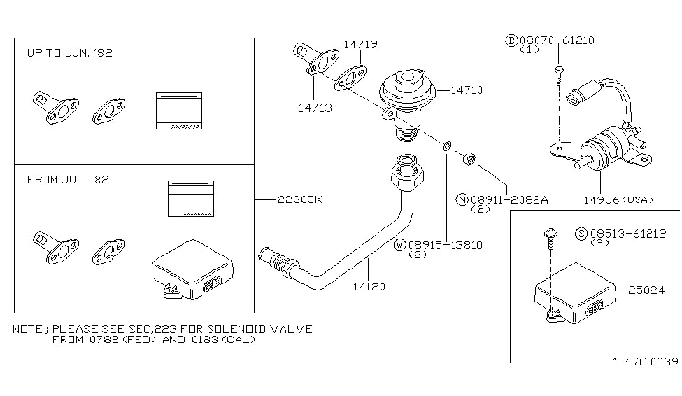 Nissan 25024-W2503 Control Unit EGR