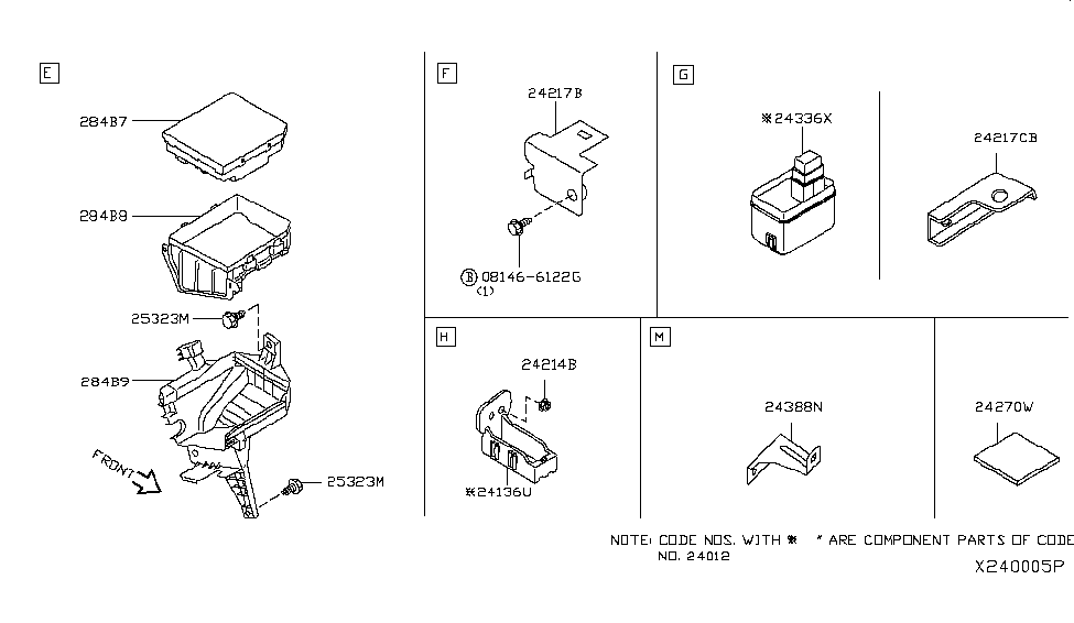 Nissan 24388-EM00B Bracket-Relay Box