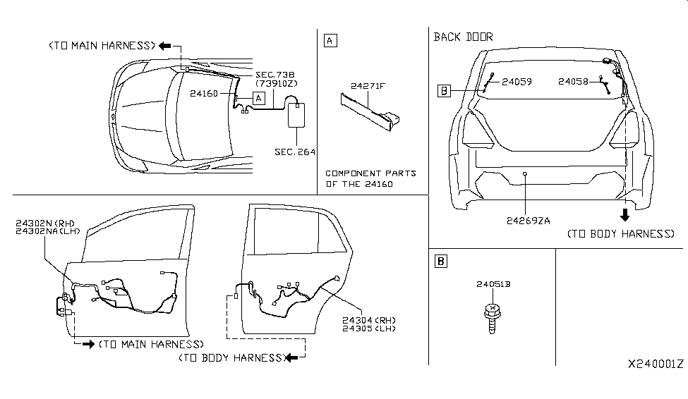 Nissan 24059-EM30A Harness-Defogger,Earth