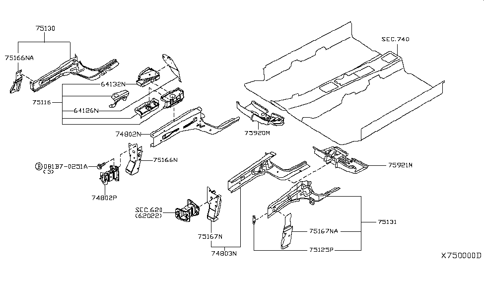 Nissan 751B5-EL030 Reinforce-Front Towing Hook