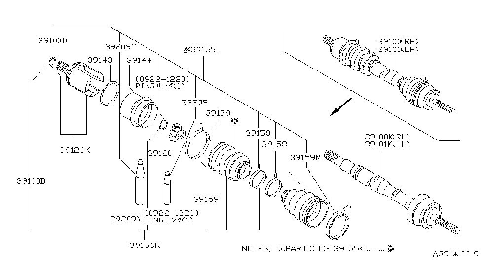 Nissan 00922-12200 Snap Ring