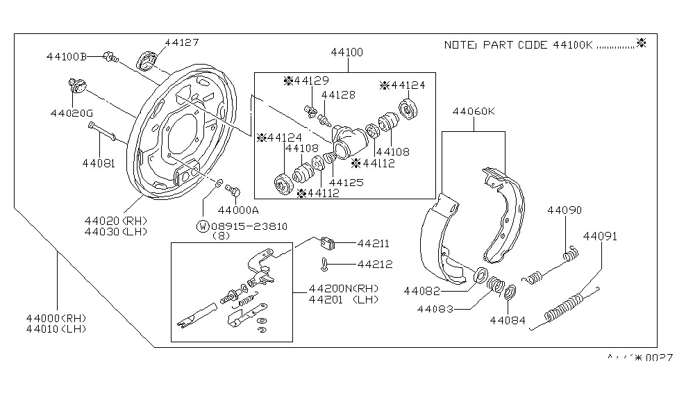 Nissan 44010-D0111 Brake LH Rear