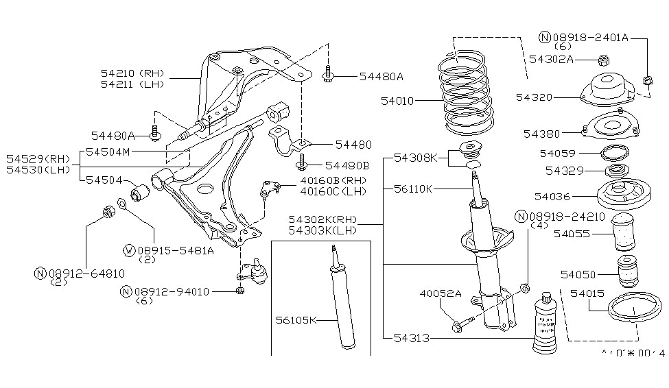 Nissan 40180-D0100 Bolt- LH