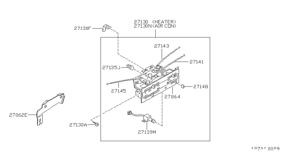 Nissan 27540-D1260 Cable-Mode